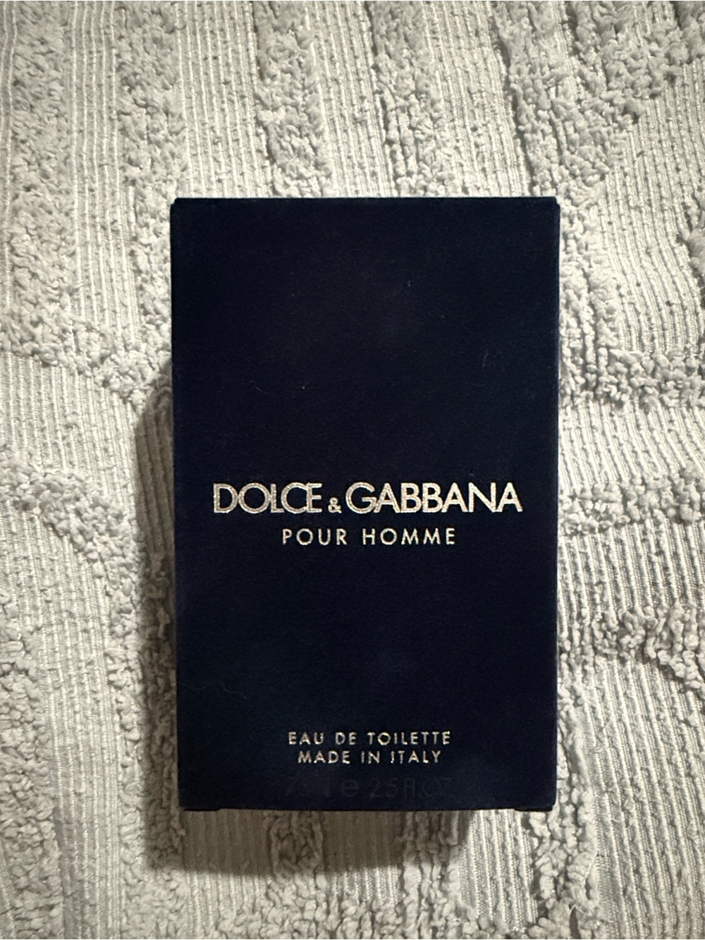 Dolce & Gabbana Pour Homme Navy Blue Box with Gold Logo - Picture 2 of 3